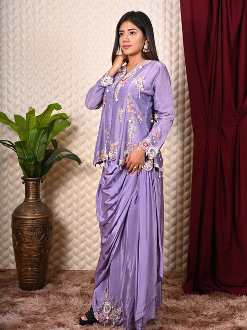 Indo-western set with Sequin Work