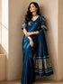 Designer Saree with Embroidered Border & Matching Blouse