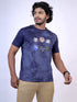 Men Navy Graphic Print Regular Fit Casual T-Shirt