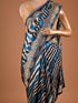Blue Leheriya Print Saree with Weaving Design