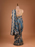 Blue Leheriya Print Saree with Weaving Design