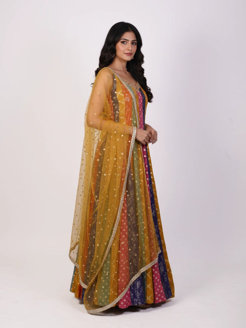 Olive green floral kurti set