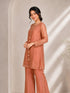 Elegant Peach Embroidered Kurta with Tassel Detail