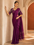 Designer Saree with Embroidered Border & Matching Blouse