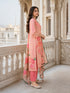 Elegant Pink Floral Print Kurta Set with Matching Pants