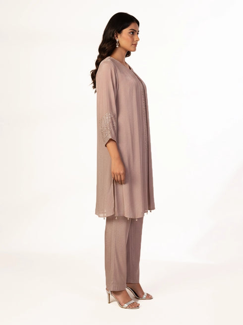 Purple kurti with dupatta