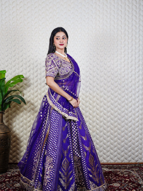 Embellished Lehenga with Gota & Zari