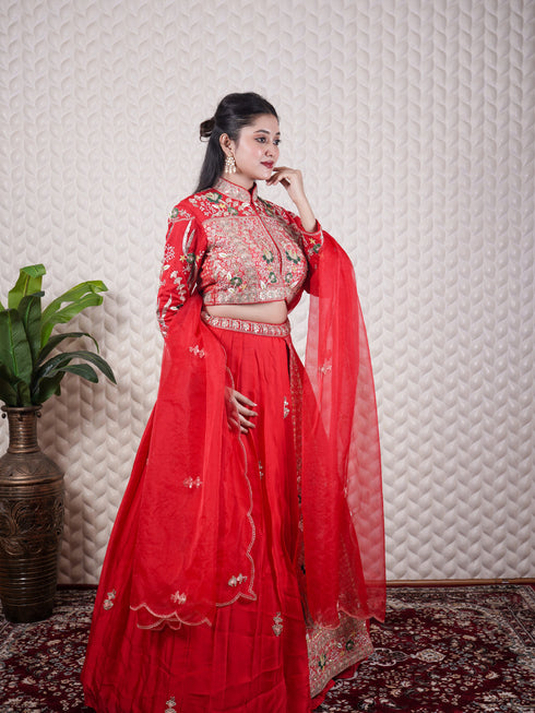 Heavy Zardozi & Gota Work Lehenga