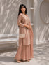 Pink Embroidered Kurta Set with Flared Palazzo & Embellished Dupatta