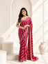Rani Color Silk Saree with Embroidered Border | Festive & Wedding Wear