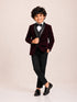Boys Dark Purple Embroidered Waistcoat Suit