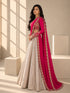 Rani Pink Embroidered Lehenga Set with Champagne Gold Skirt & Dupatta