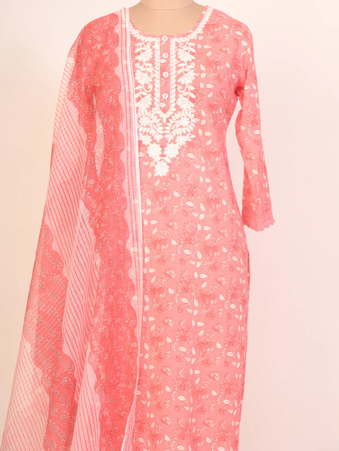 Cotton kurti set with Katha Work