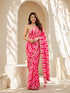 Pink Striped Silk Saree with Gold Zari Border | Festive & Wedding Wear