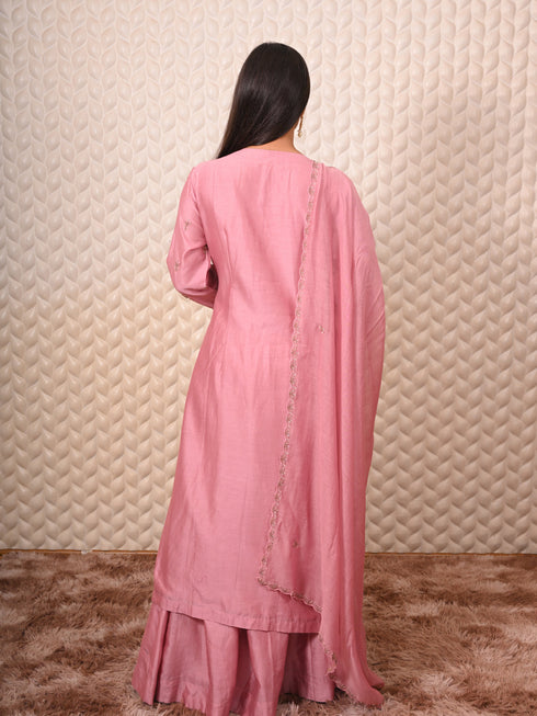 Pink kurti with Dori & Patti Work