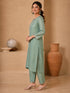 Elegant Green Embroidered Sharara