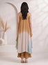 Elegant Brown Layered Chiffon Palazzo Suit with Sequined Neckline