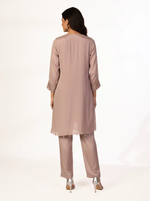 Purple kurti with dupatta