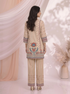 Cream Printed Co Ord Set for Women with Floral Design