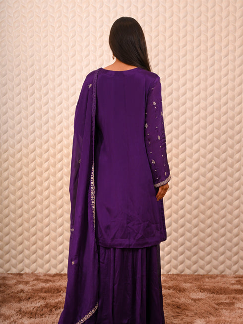Purple Kurti with Heavy Sequin Work
