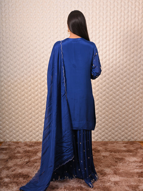 Heavy Zardozi Work Blue Kurti