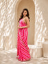 Pink Striped Silk Saree with Gold Zari Border | Festive & Wedding Wear