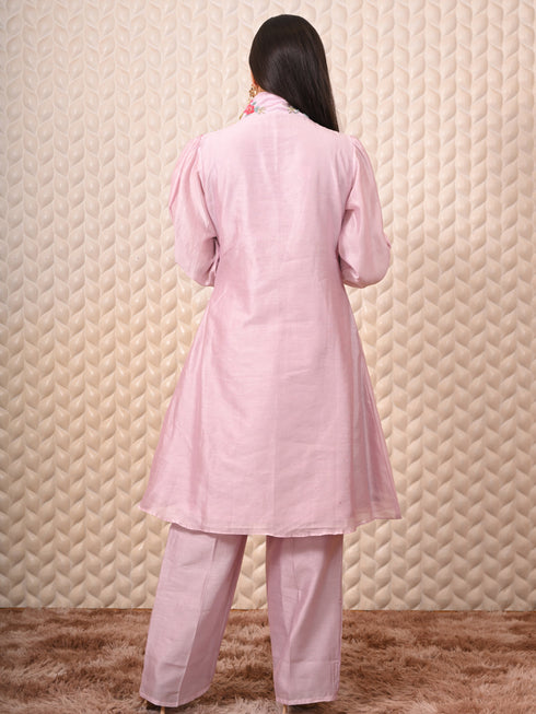 Purple Heavy Thread Work Kurti