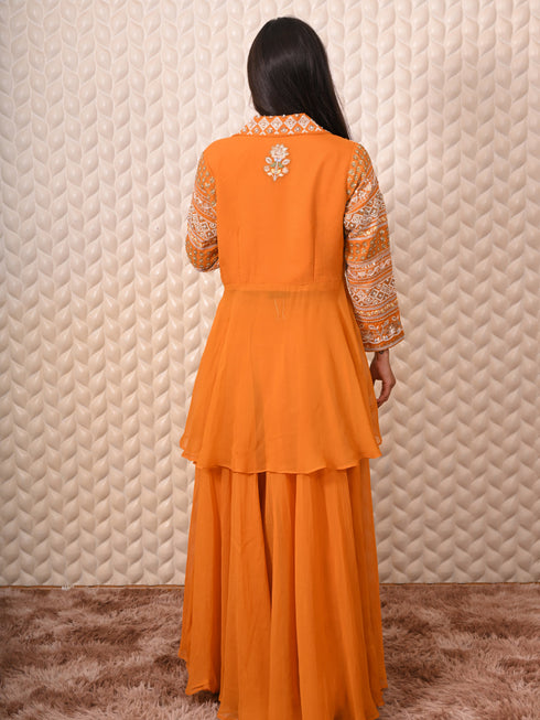 Yellow Kurti Moti & Kardana Work