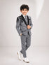 Boys Grey 3-Piece Formal Suit with Black Embellished Blazer