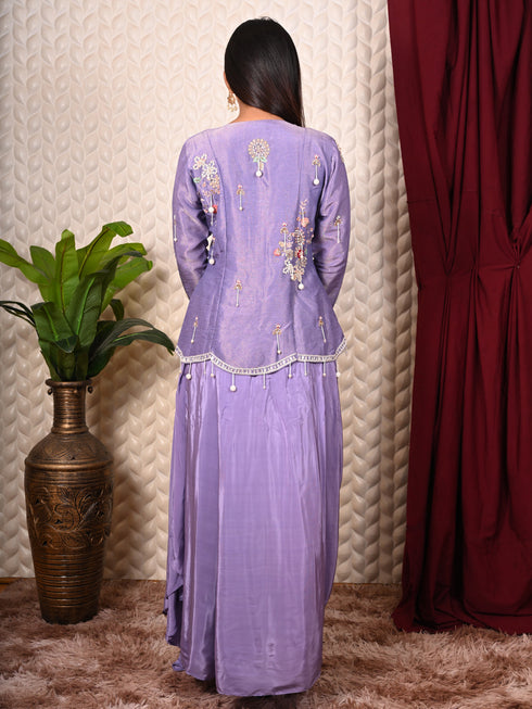 Indo-western set with Sequin Work