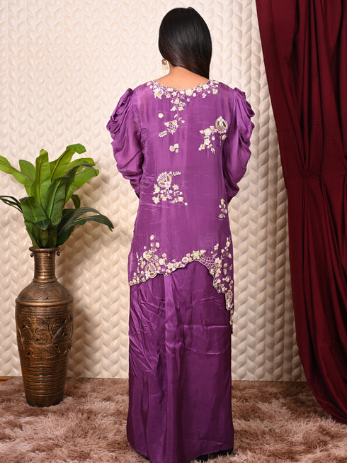 Seqin & Embroidered indo-western Set