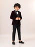 Boys Dark Purple Embroidered Waistcoat Suit