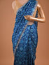 Traditional Pita Gota Patti Work Blue Saree Design