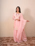 Pink Chinon Kurti Set With Kardana Work