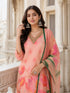 Elegant Pink Floral Print Kurta Set with Matching Pants