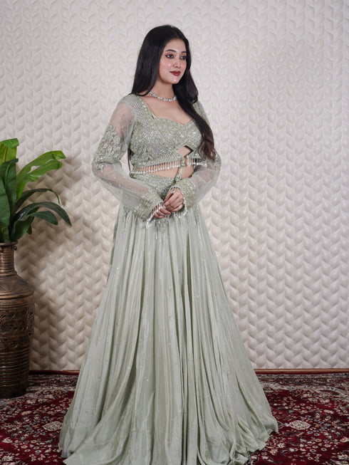Crystal & Kardana Embellished Lehenga