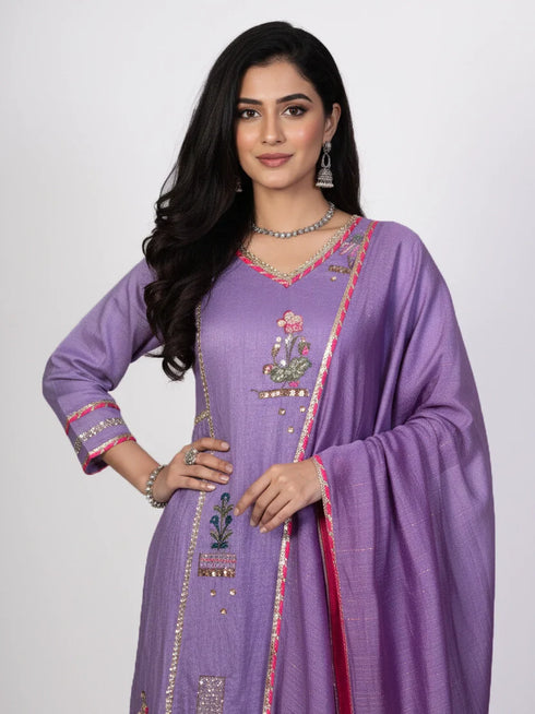 Beige kurti with dupatta