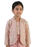 pink embroidered co ord set for girls with jacket and pants satin crepe party wear kids outfit