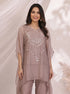Elegant Onion Kaftan and Pants Set with Intricate Embellishments