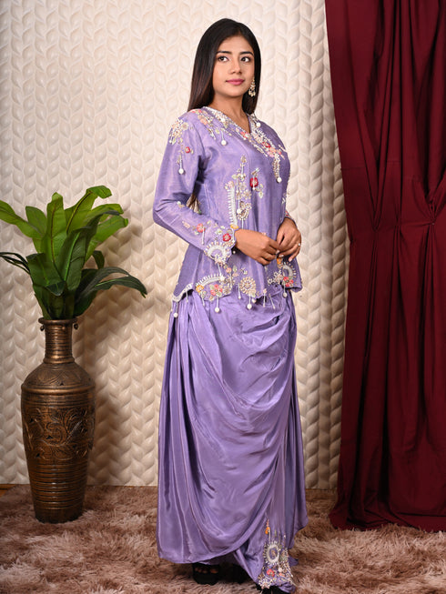 Indo-western set with Sequin Work