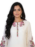 Cream Floral Embroidered Kurti with Pants for Women – Elegant Ethnic Wear