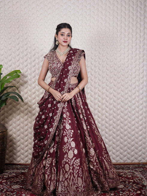 Dori Embroidered Lehenga with Alia Cut Blouse