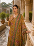 Elegant Mustard Floral Print Kurta Set with Matching Pants and Dupatta
