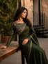 Emerald Green Embroidered Designer Saree with Elegant Blouse