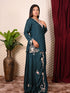 Blue indo-western set with Thread Work