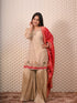 Cream kurti with Banarasi Dupatta