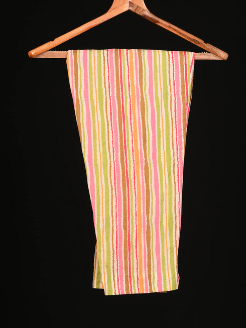 Pink Cotton Kurti set Mirror Work