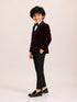 Boys Dark Purple Embroidered Waistcoat Suit
