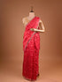 Traditional Pita Gota Patti Work Red Saree Design
