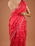 Traditional Pita Gota Patti Work Red Saree Design